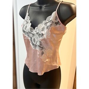 Vintage Victoria’s Secret Floral lace light pink cami size P
